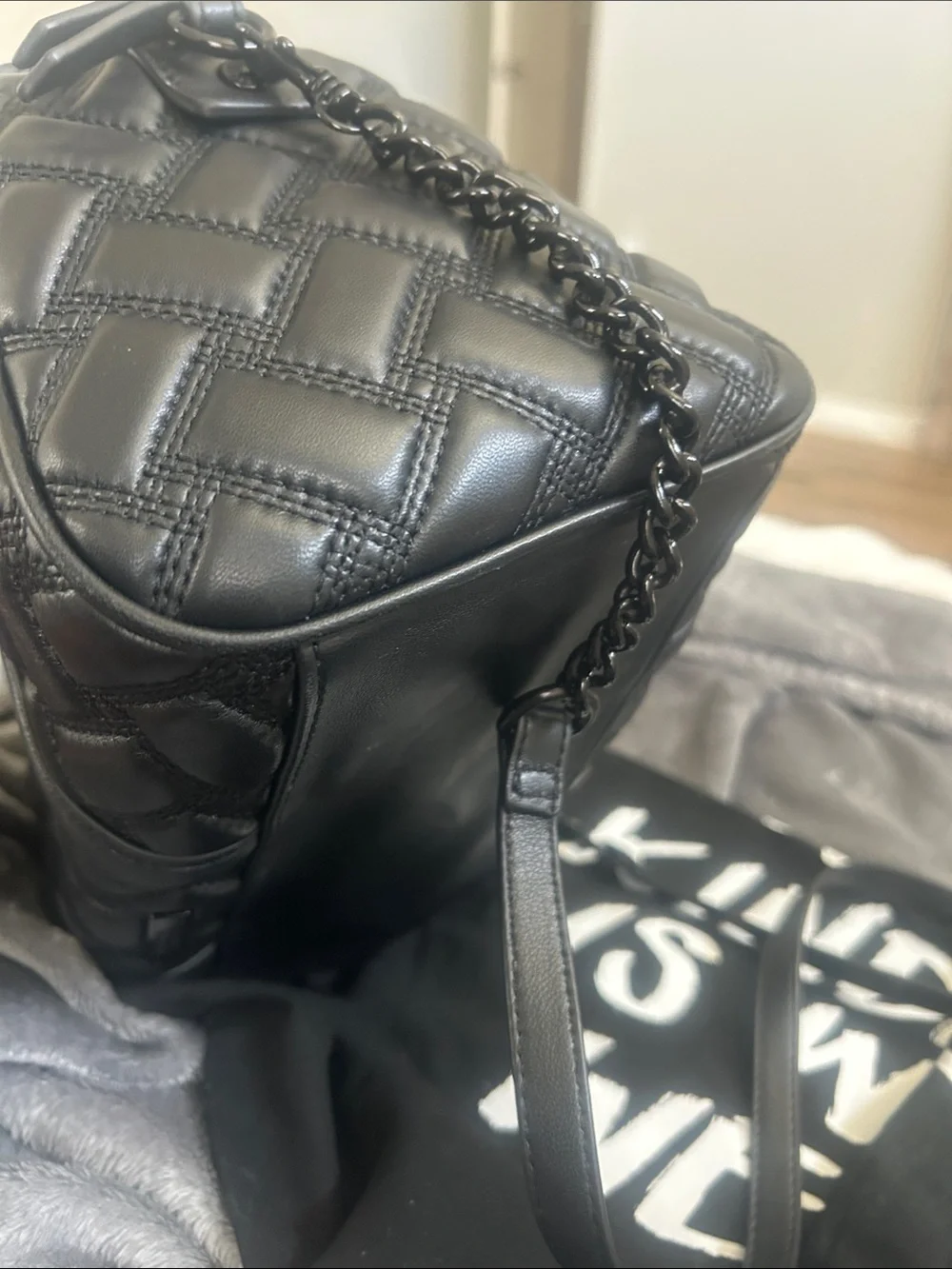 Kurt Geiger London Kensington Drench Quilted Barrel Boston Satchel Bag